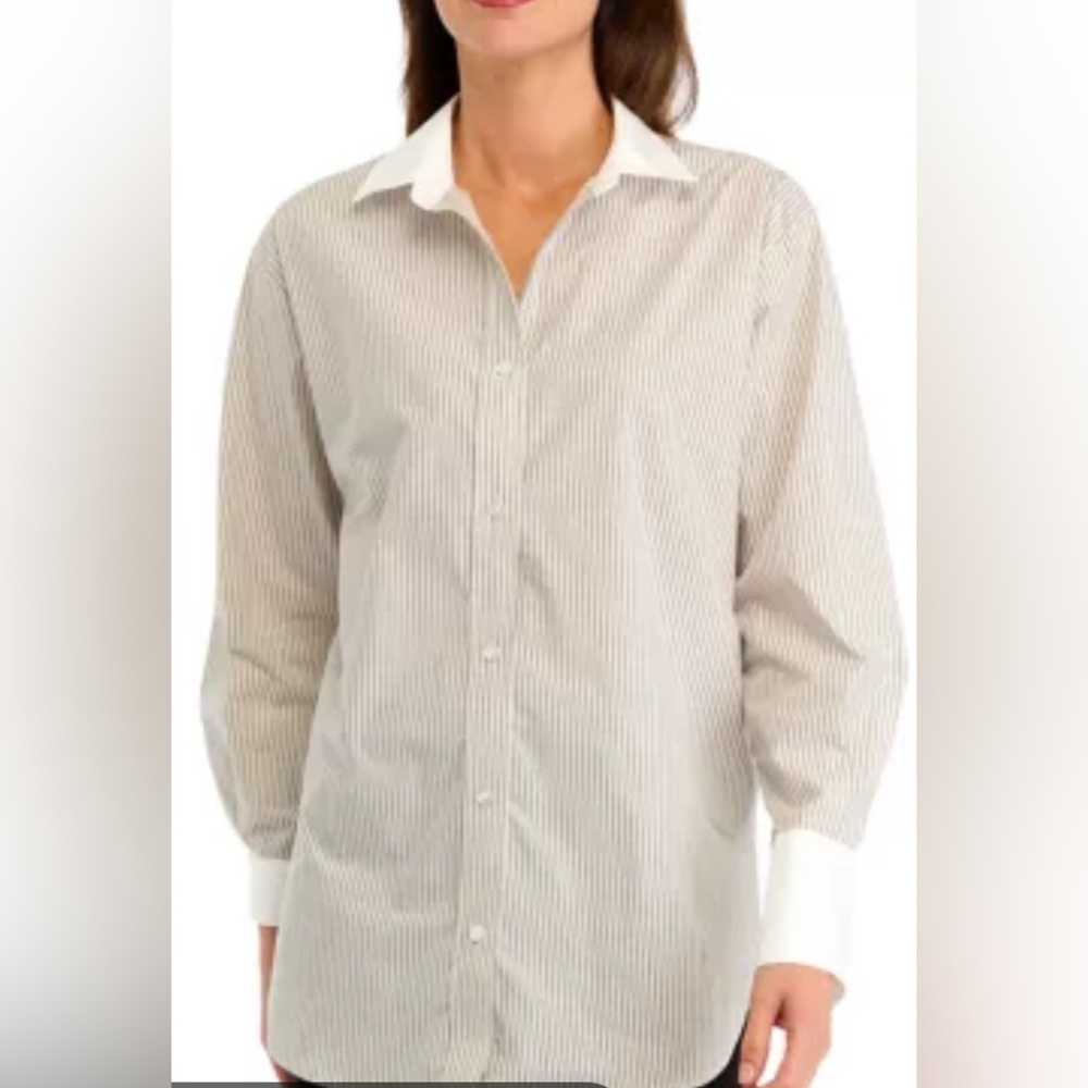 DKNY Jeans
Women's Long Sleeve Striped Collared Shirt NWT - Picture 6 of 10